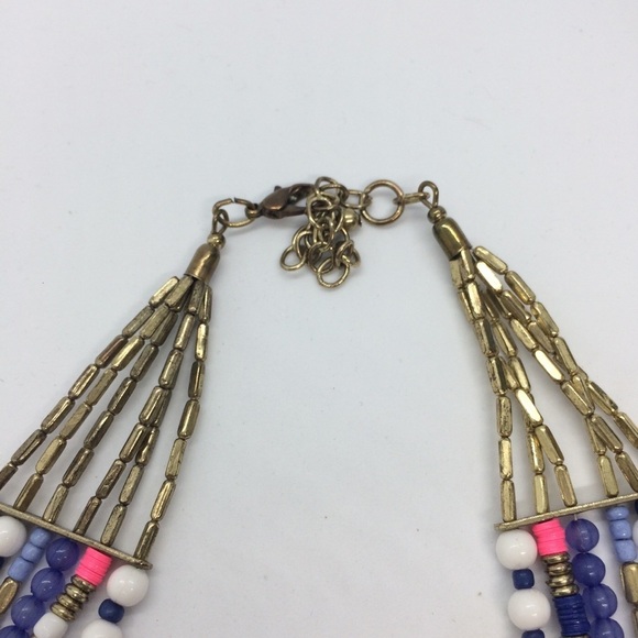 3/$30 HOT PINK BLUE SEQUIN BEAD COIN BIB STATEMENT BOHO TRIBAL NECKLACE COLORFUL - Picture 16 of 16